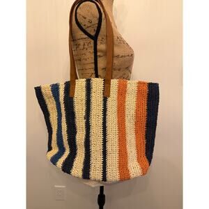 Rays for Days Multicolor Woven Beach Bag Tote